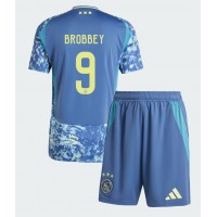 Ajax Brian Brobbey #9 Fußballbekleidung Auswärtstrikot Kinder 2024-25 Kurzarm (+ kurze hosen)